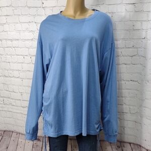 PINK Victoria's Secret Blue Oversized Long Sleeve Sweatshirt